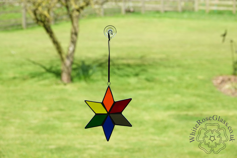 12 x Star Rainbow Suncatchers - 6-Point Slim - product image