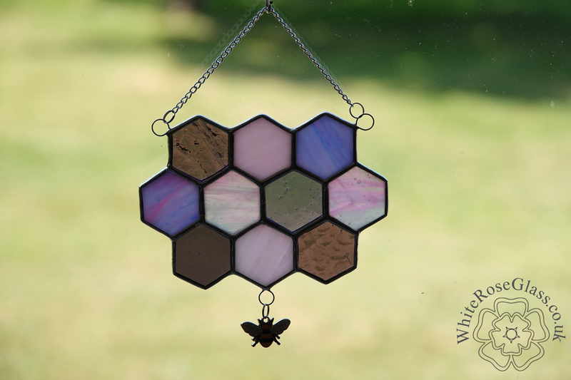 Honeycomb + Bee 10-Piece Pinks Suncatcher - product image
