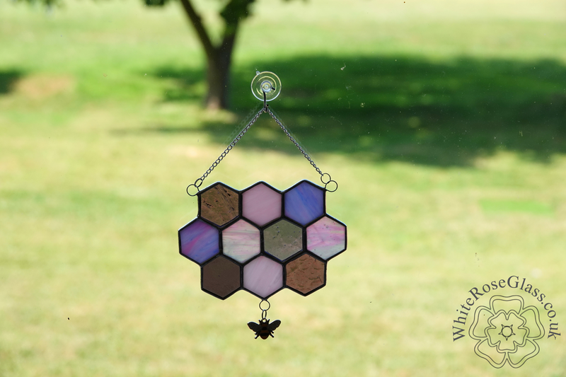 Honeycomb + Bee 10-Piece Pinks Suncatcher - product image