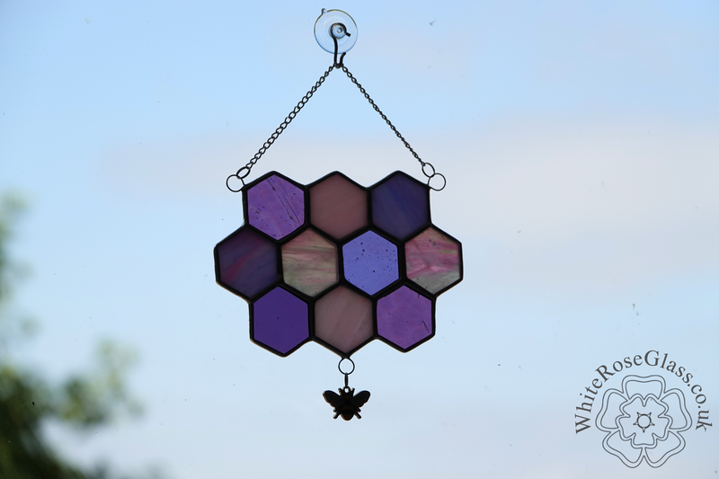 Honeycomb + Bee 10-Piece Pinks Suncatcher - product image