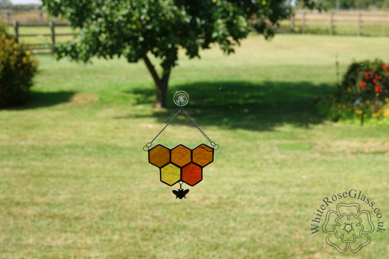Honeycomb + Bee 5-Piece Suncatcher - product image