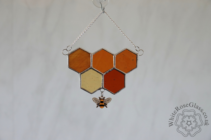 Honeycomb + Bee 5-Piece Suncatcher - product image