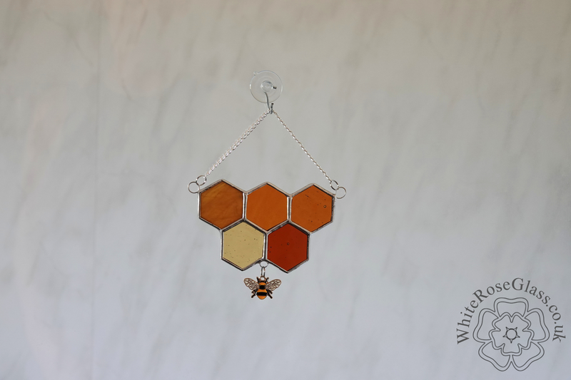 Honeycomb + Bee 5-Piece Suncatcher - product image
