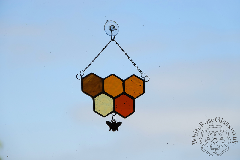 Honeycomb + Bee 5-Piece Suncatcher - product image
