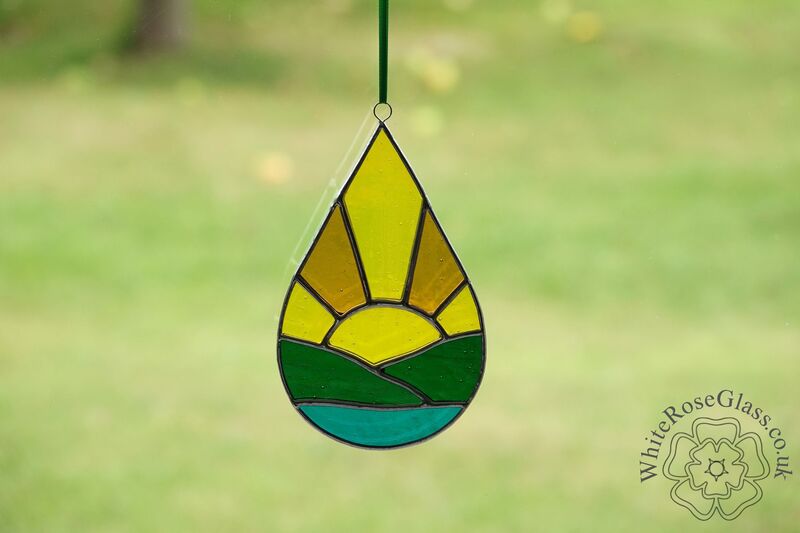 Sunrise Landscape Teardrop Suncatcher - product image