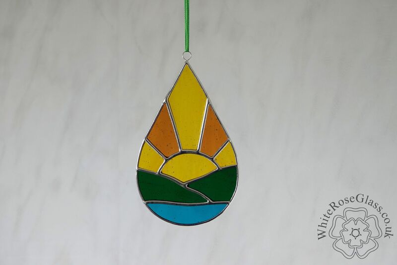 Sunrise Landscape Teardrop Suncatcher - product image
