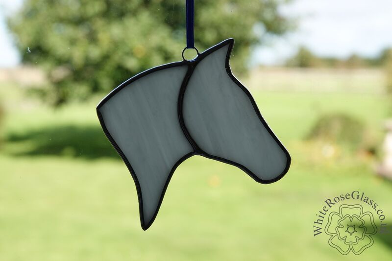 Horse Head Suncatcher - Grey+White - product image
