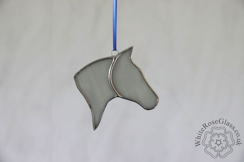 Horse Head Suncatcher - Grey+White - product image