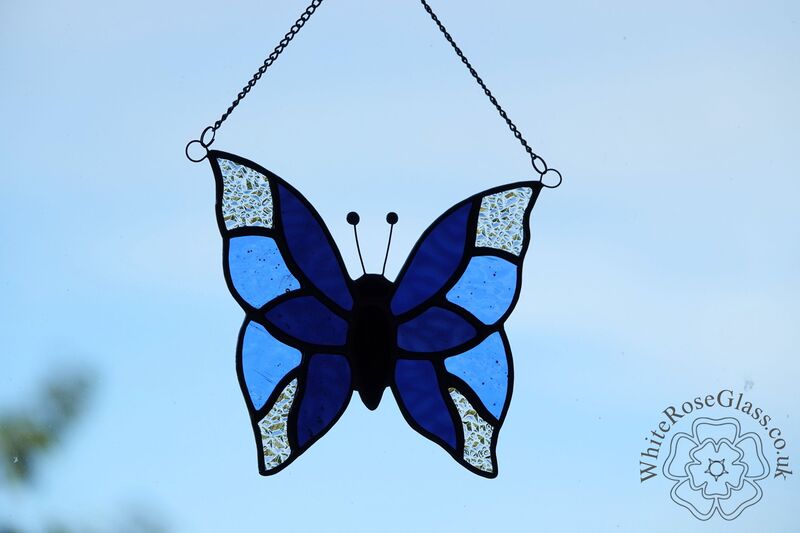 Butterfly - Large Blue/Clear Suncatcher - product image