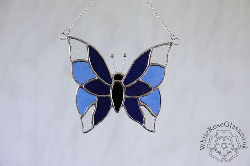 Butterfly - Large Blue/Clear Suncatcher - product image