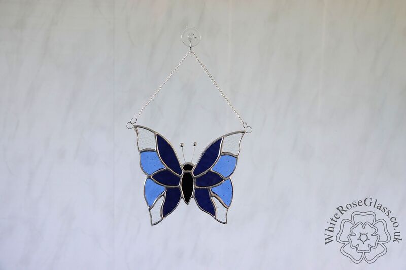 Butterfly - Large Blue/Clear Suncatcher - product image