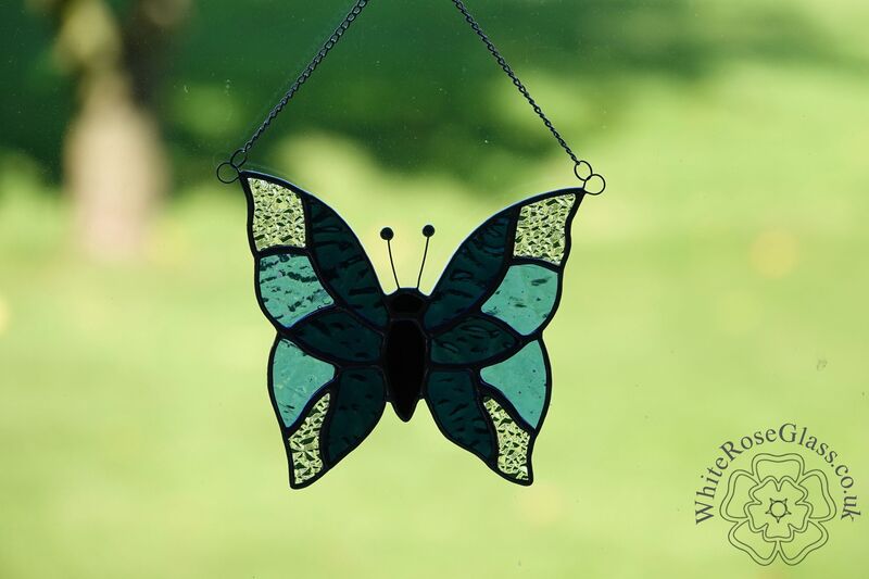 Butterfly - Large Blue/Clear Suncatcher - product image