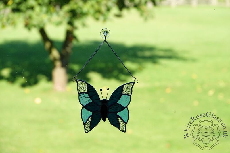 Butterfly - Large Blue/Clear Suncatcher - product image