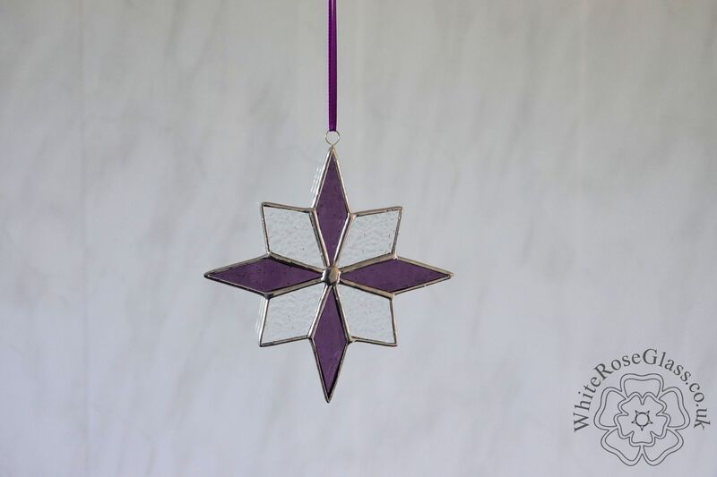 Star 8-Point Christmas Purple/Clear Suncatcher - product image