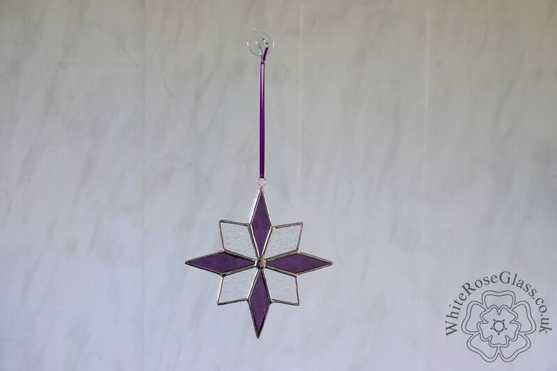 Star 8-Point Christmas Purple/Clear Suncatcher - product image