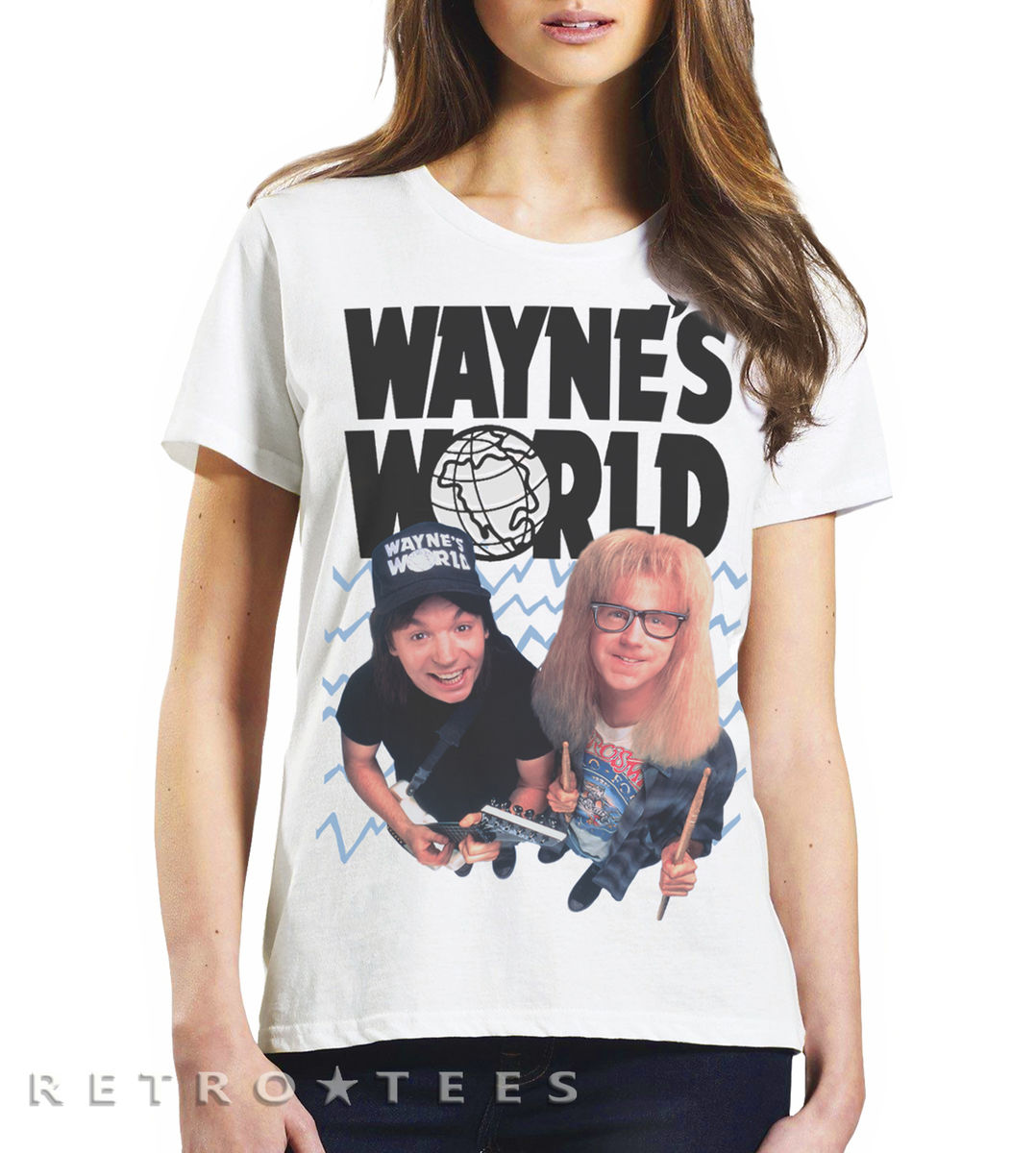 Ladies Wayne's World Film Tshirt Vintage white Retro Tshirts from