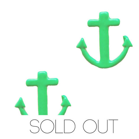 Neon,Anchor,Earring,-,Green