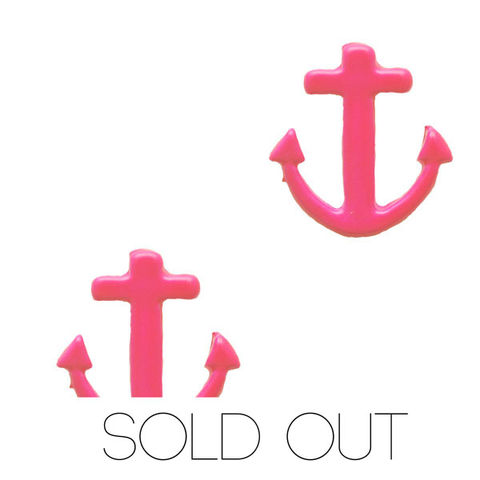 Neon,Anchor,Earring,-,Pink