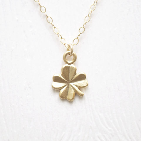 Petite,Gold,Clover,Necklace
