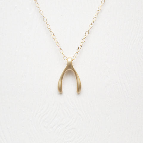 Gold,Wishbone,Necklace,wishbone charm wishbone gold filled