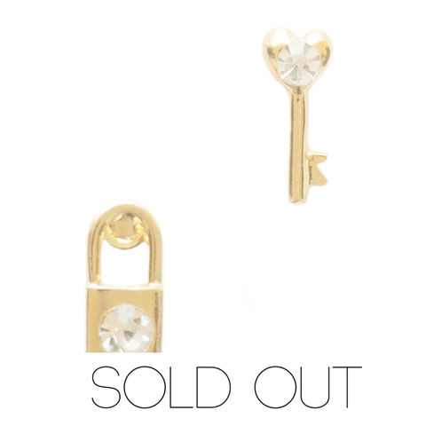 Lock,&,Key,earring,set,in,Gold