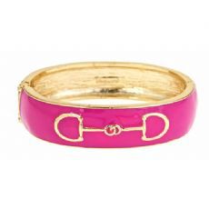 Bit,Bangle,(6,color,choices),Enamel Hinge Bangle with Gold Horse Bit Detail Equestrian Jewelry