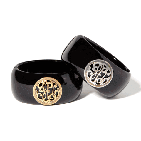 Universal,Monogram,Cuff,(Jet,with,Silver,OR,Tortoise,Gold)