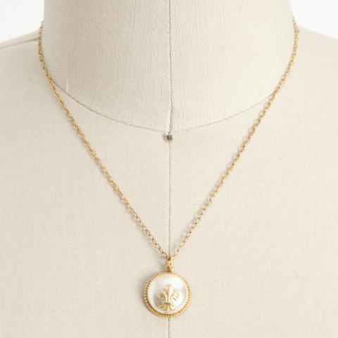 Classic,Fleur,de,Lis,Necklace,nautical preppy equestrian monogram jewlery john wind maximal art winner's circle O Magazine Vogue Vanity Fair Oprah's Favorite