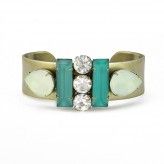 Petra,Cuff,in,Teal/Mint,petra cuff, teal, mint, loren hope , marine, beach jewelry, art deco jewelry