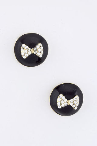 Betty,Bow,Earrings,betty bow earrings, bow button earrings, preppy jewelry