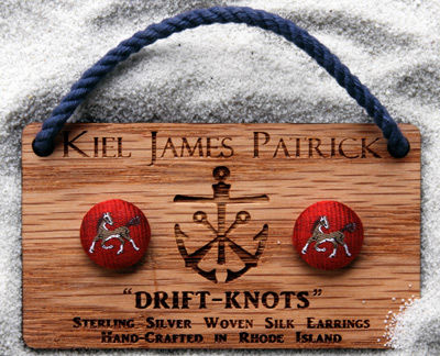 Equestrian,Drift,Knots,(,Green,or,Red),kiel james patrick drift-knots earrings anchors preppy jewelry equestrian jewelry handmade preppy bracelet nautical collection