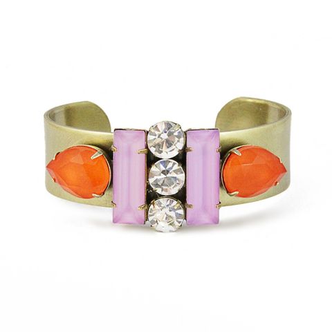 Petra,Cuff,in,Tangerine/Orchid,petra cuff bracelet statement, j. crew, loren hope, made in the usa