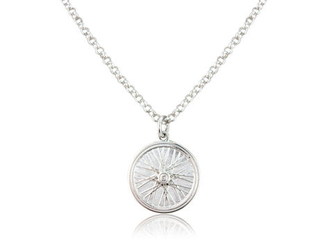 Wheel,Pendant,Silver, Jewellery, Pendant, Road, Bicycle, Hallmarked, U.K.