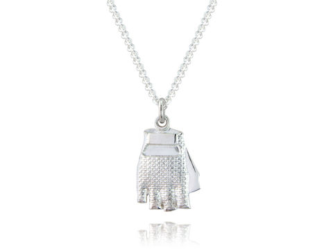 Knitted,Mitt,Pendant,Silver, Jewellery, Pendant, Bicycle, Hallmarked, U.K.