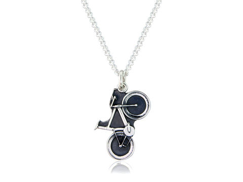 Time,Trial,/,Track,Bicycle,Pendant,Silver, Jewellery, Pendant, Bicycle, Hallmarked, U.K.