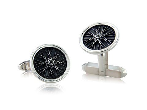 Wheel,Cufflinks,Silver, Cycling, Jewellery, Cufflinks, Track, Bicycle, Hallmarked, U.K.
