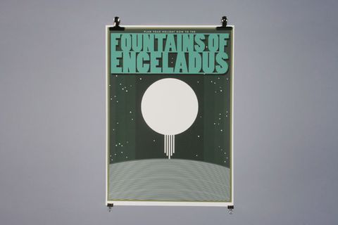 Fountains,Of,Enceldus,by,Catherine,Chialton, Chialton, Illustration, Design, Graphic, Print, Poster, Rocket, Planet, Space, Science, Art, Artist, Arts, Agency, Shop, Column, London, Manchester, Birmingham