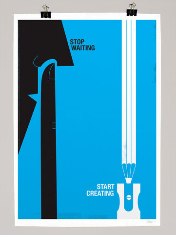 Stop,waiting,,start,creating,dale, edwin, murray, print, buy, limited, edition, art, illustrator, graphic artist