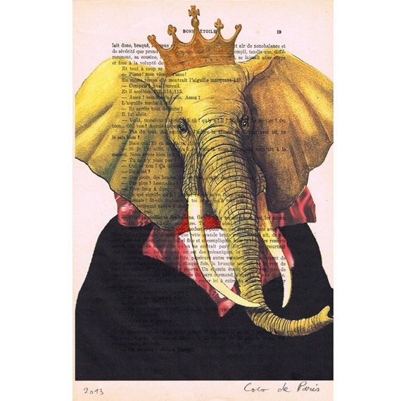The Original Elephant King - Hand Painting Mixed Media Artwork - product images  of 