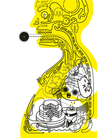 Cake,for,two,Pig, Tea, Tea time, A3 print, print, Cake, Cake house, Eat
