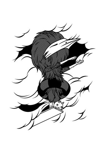 one,more,step,A3 Print, Bird, Bunny, Rabbit, Play, Brothers of the Stripe, Stephen Chan, Black and White