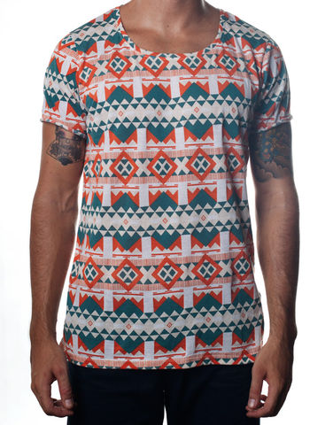 Nemis,Aztec,Tee,Green,Clothing,Tshirt,geometric,aztec,native,tribal,bold,graphic,printed,fashion,womens,mens,tshirt,tee,fall,supima,cotton,40s
