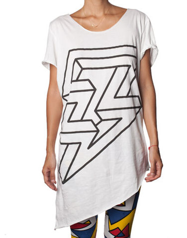 Nemis,Asymmetric,Lightning,Girls,dress, tshirt, top, asymmetric, print, lightning, fashion