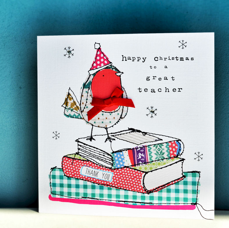 happy christmas great teacher christmas card karenza paperie christmas card for teacher