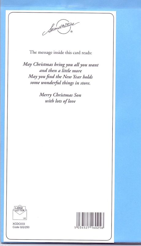 Handmade Special Son Christmas Card - Karenza Paperie