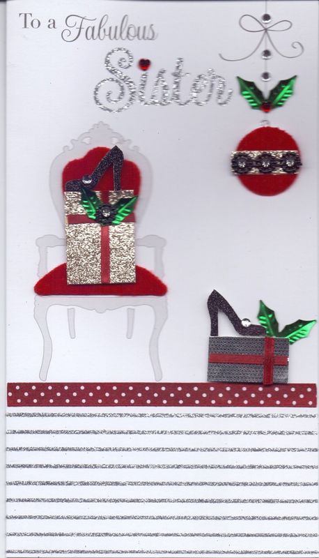 Handmade Fabulous Sister Christmas Card  Karenza Paperie