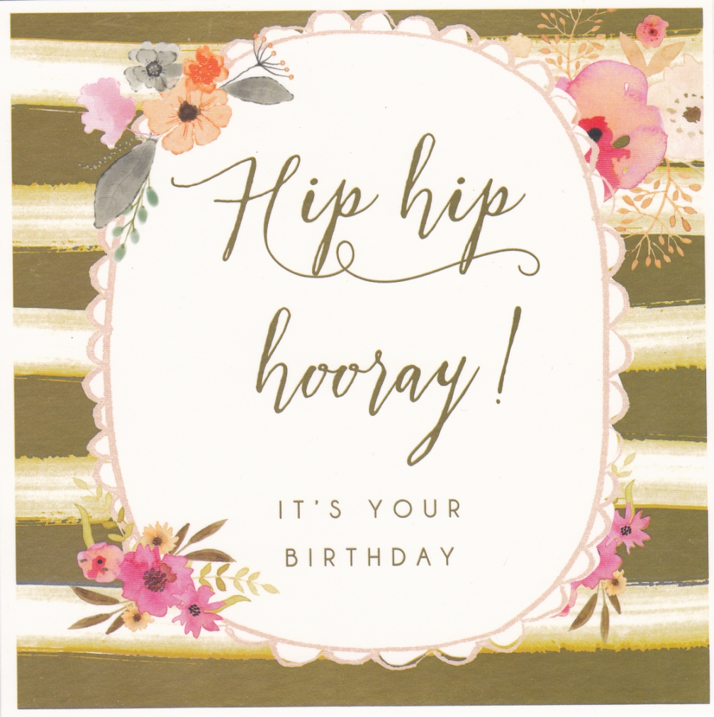 hip hip hooray birthday card from Karenza Paperie