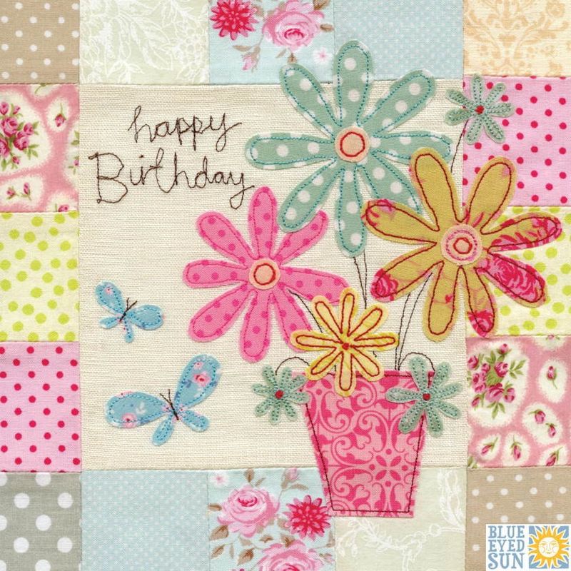 Flowers & Butterflies Birthday Card - Large, luxury ...