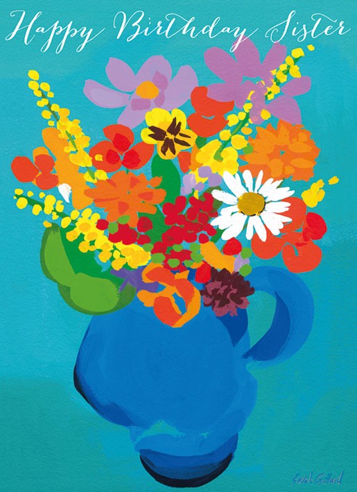 buy sister birthday cards online from karenza paperie summer flowers floral jug