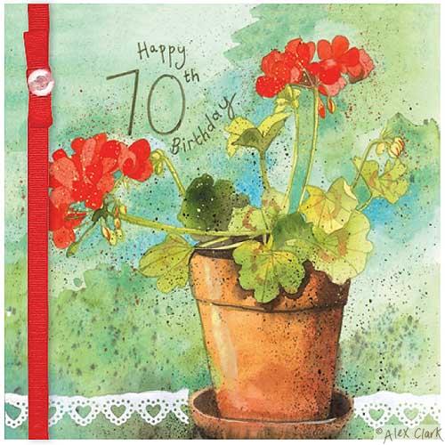buy red geraniums summer birthday cards online from karenza paperie 70th birthday card for her